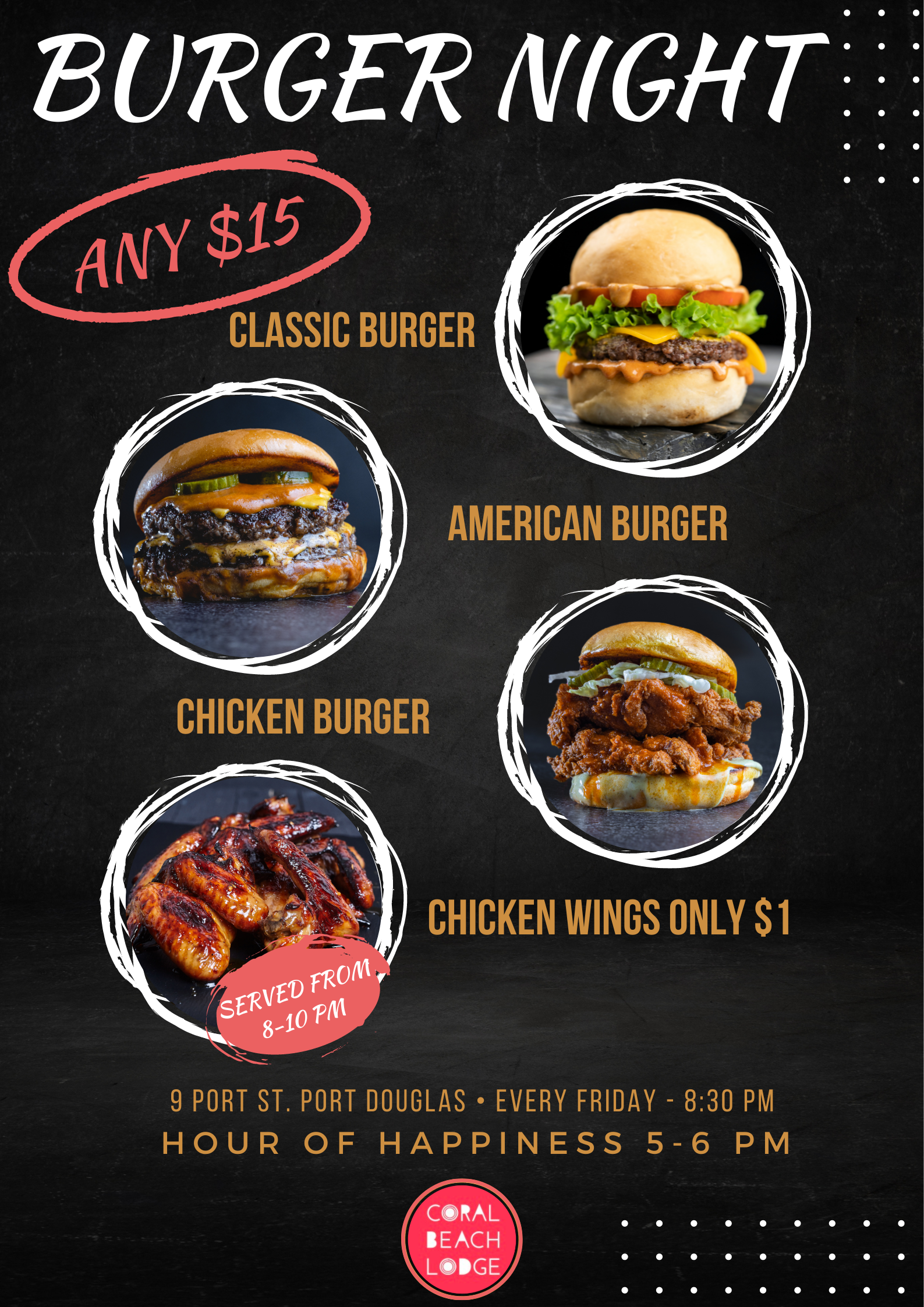 Friday Night Burgers Event Flyer